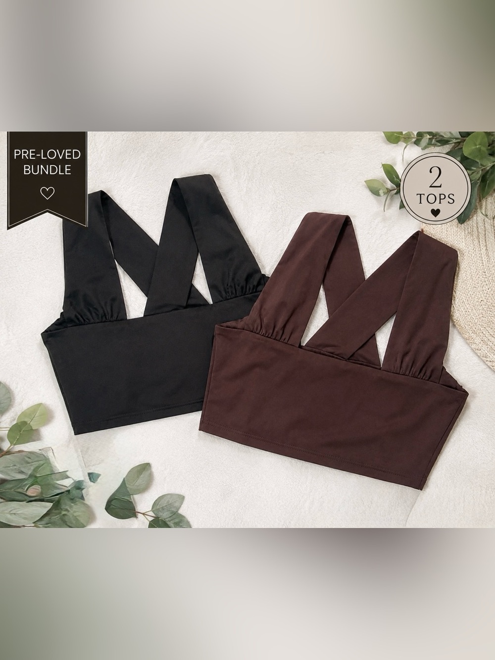 🖤🤎 Bundle of Two-Piece Crop Top 🖤🤎